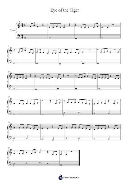 Eye of the Tiger Sheet Music by Survivor-Arr.Vioo'neil