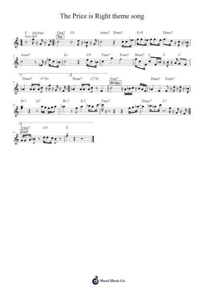The Price is Right theme song Sheet Music by Edd Kalehoff-Arr.Reyphens