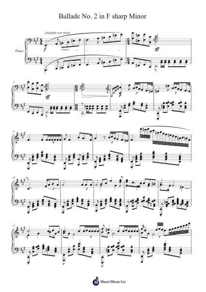 Ballade No. 2 in F sharp Minor Sheet Music by Keypham Dierge-Arr.Wano'neil Orn