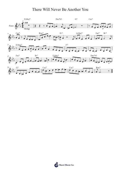 There Will Never Be Another You Sheet Music by Chet Baker-Arr.Bophen