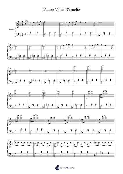 L'autre Valse d'Amélie Sheet Music by -Arr.Springgene