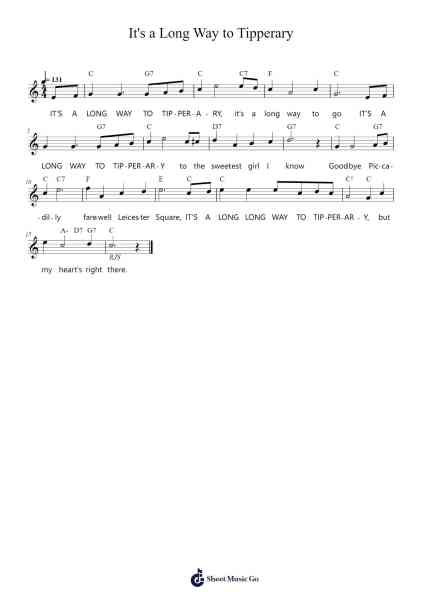 It's a Long Way to Tipperary Sheet Music by Jack Judge-Arr.Windwood