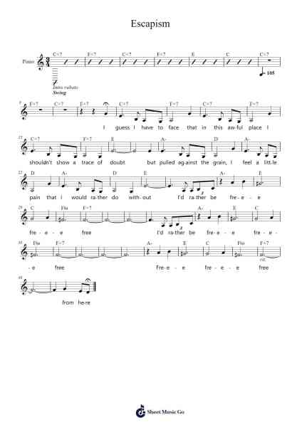 Escapism Sheet Music by Rebecca Sugar-Arr.Rebar Mulin