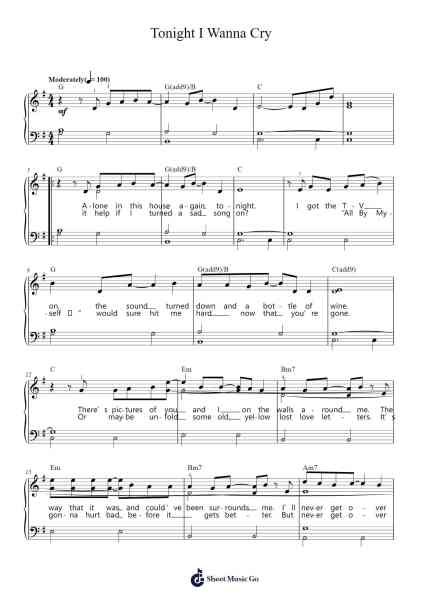 Tonight I Wanna Cry Sheet Music by Keith Urban-Arr.Beroll