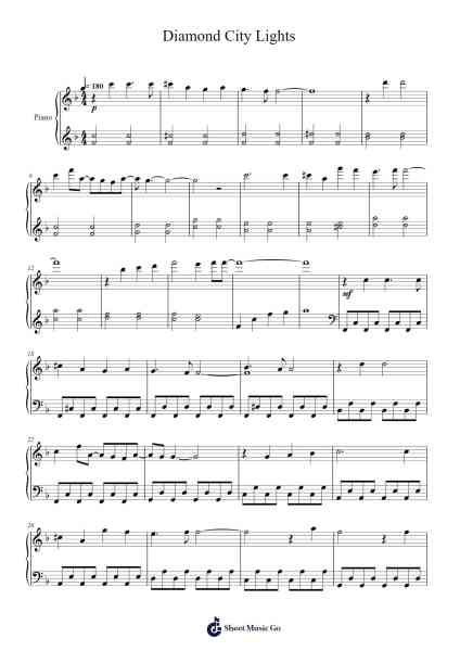 Diamond City Lights Sheet Music by LazuLight-Arr.Marjill