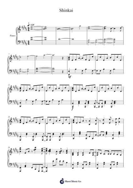 Shinkai Sheet Music by E ve-Arr.Mila
