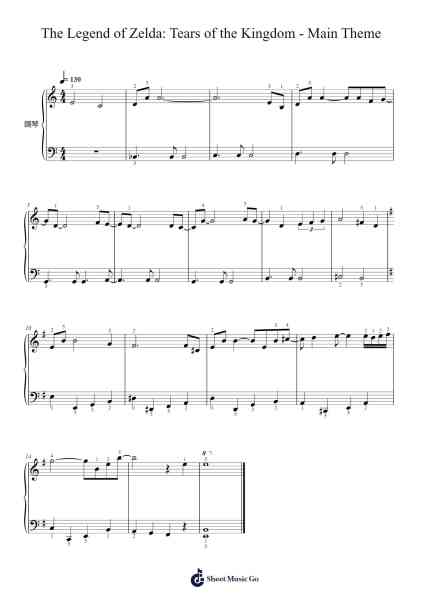 The Legend of Zelda: Tears of the Kingdom - Main Theme Sheet Music by Manaka Kataoka-Arr.Holtlix