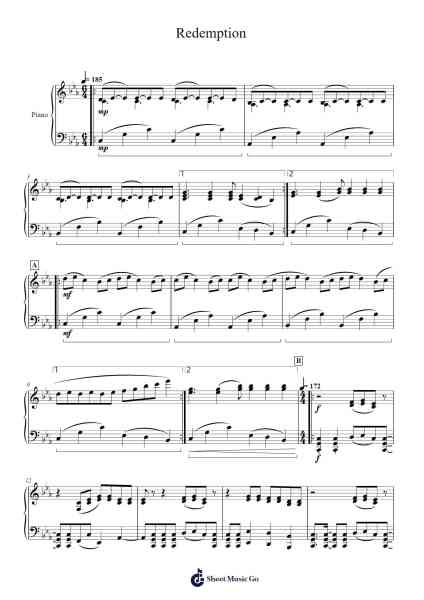 Redemption Sheet Music by August Burns Red-Arr.Kylejy Burrene