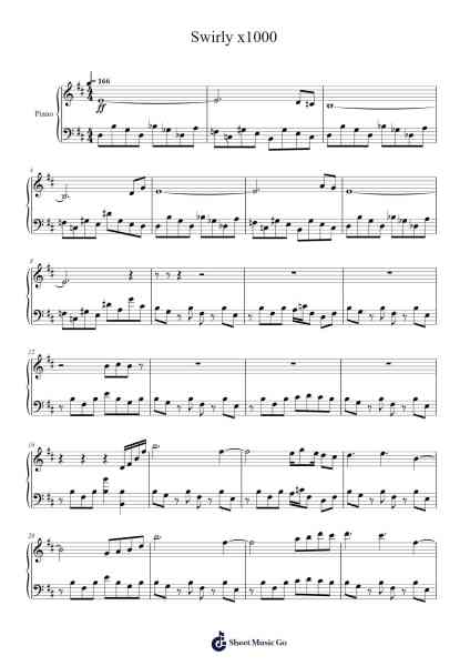 Swirly x1000 Sheet Music by Pedro Silva-Arr.Buckclough Woogold
