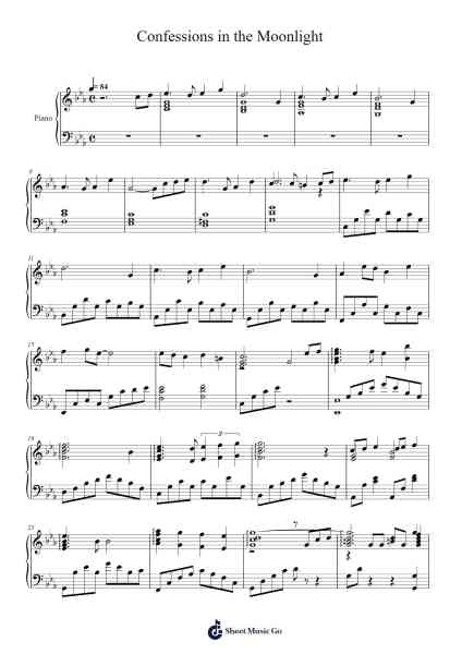 Confessions in the Moonlight Sheet Music by Joe Hisaishi-Arr.Yetjeames Sailsdia