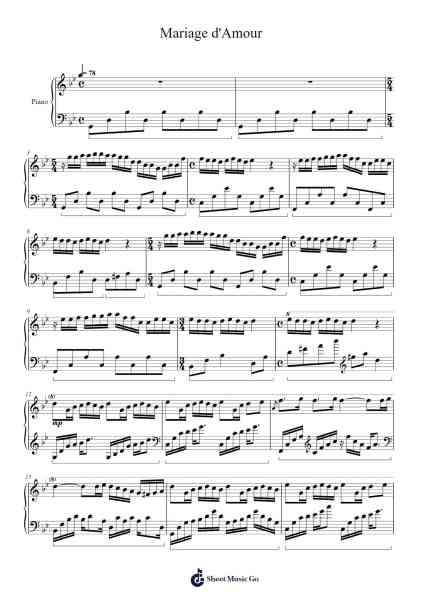Mariage d'Amour 樂譜由 Paul de Senneville - 編曲 Manpiers