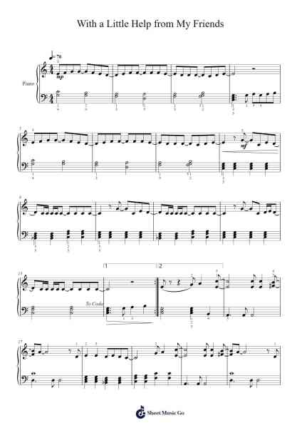 With a Little Help from My Friends Sheet Music by John Lennon-Arr.Comnions Irlay
