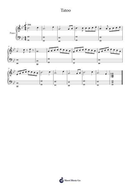 Tatoo Sheet Music by Seed-Arr.Gailgale