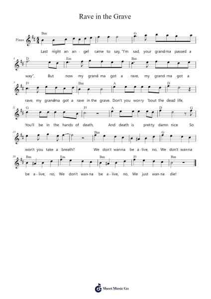 Rave in the Grave Sheet Music by AronChupa-Arr.Wattsh