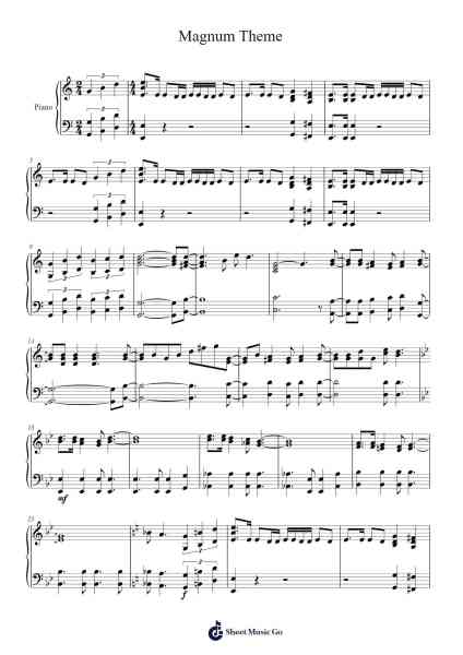 Magnum Theme Sheet Music by Mike Post/Pete Carpenter-Arr.Hifaithe Fojames