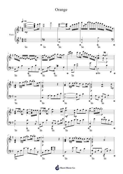 Orange Sheet Music by 7!!-Arr.Zaharte Whlith