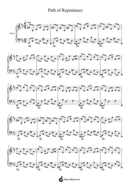 Final Fantasy X - Path of Repentance Sheet Music by Nobuo Uematsu-Arr.Fowcoln