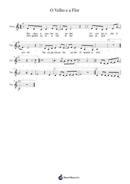 O Velho e a Flor Sheet Music by Toquinho/Vinicius de Moraes-Arr.Sufe Hodnions