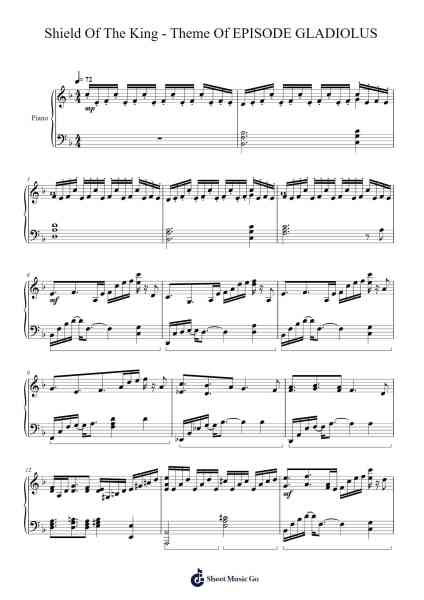 Shield Of The King - Theme Of EPISODE GLADIOLUS 樂譜由 Keiichi Okabe - 編曲 Hores