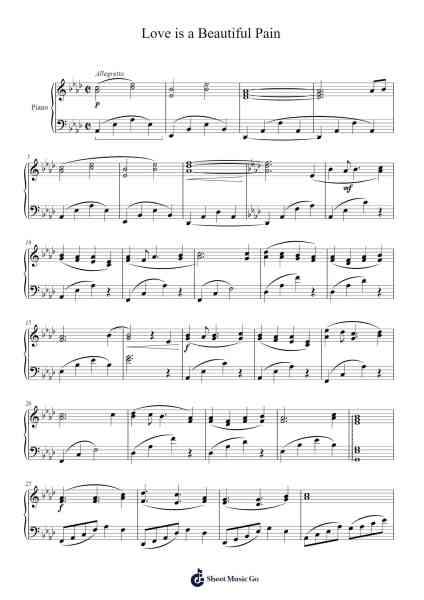 Love is a Beautiful Pain 樂譜由 Cliff Edge - 編曲 Osger