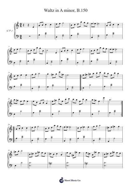 Waltz in A Minor, B.150 Sheet Music by Frédéric Chopin-Arr.Dougtin Vashop