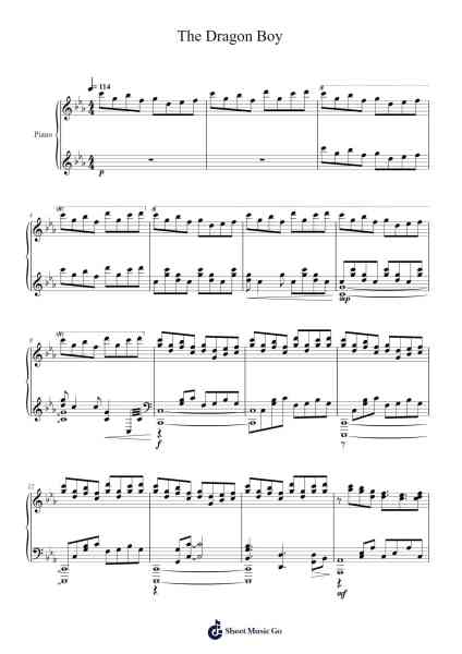 The Dragon Boy Sheet Music by Joe Hisaishi-Arr.Tifdike Mupont