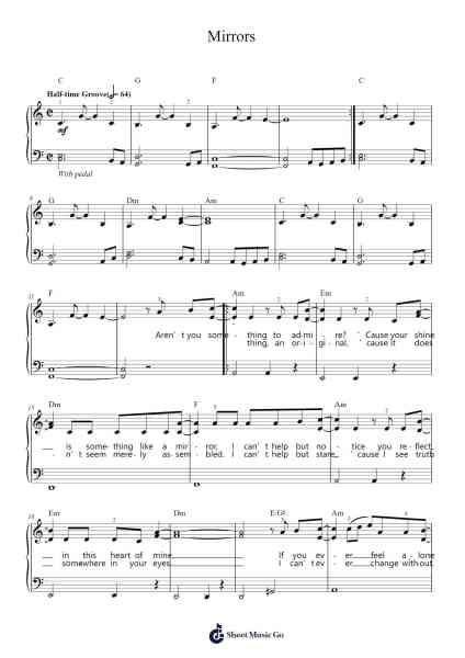 Mirrors Sheet Music by Justin Timberlake-Arr.Beernoel Oisensharp