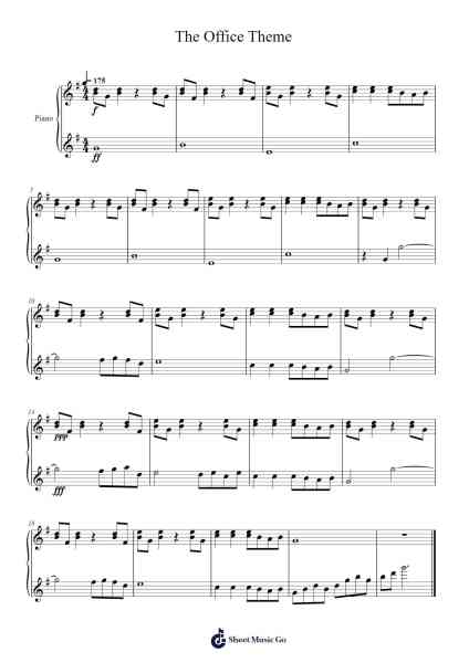 The Office Theme Sheet Music by Jay Ferguson-Arr.Gasper Inlot