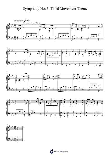Symphony No. 3 in F Major, Op. 90: III. Poco allegretto Sheet Music by Johannes Brahms-Arr.Ausyale Dobtra