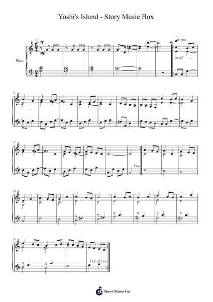 Yoshi's Island - Story Music Box Sheet Music by Koji Kondo-Arr.Payrusk