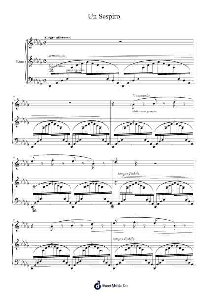 Trois Etudes de Concert No. 3 "Un Sospiro" Sheet Music by Franz Liszt-Arr.Osham Noelchi