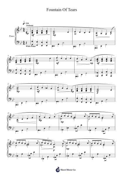 Fountain Of Tears by Martin Hirsch Sheet Music by Martin Hirsch-Arr.Gisbey Gregbins