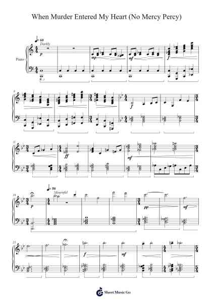 When Murder Entered My Heart (No Mercy Percy) Sheet Music by Neal Acree-Arr.Aslan Wordford