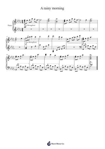 A rainy morning Sheet Music by Kashiwa Daisuke-Arr.Vicnick Hoodpy