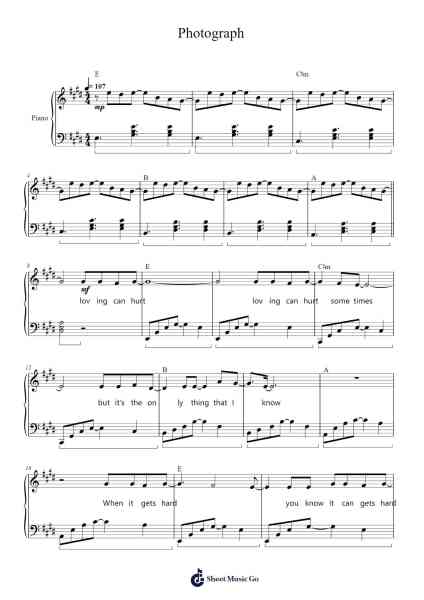 Photograph Sheet Music by Ed Sheeran-Arr.Holtthea