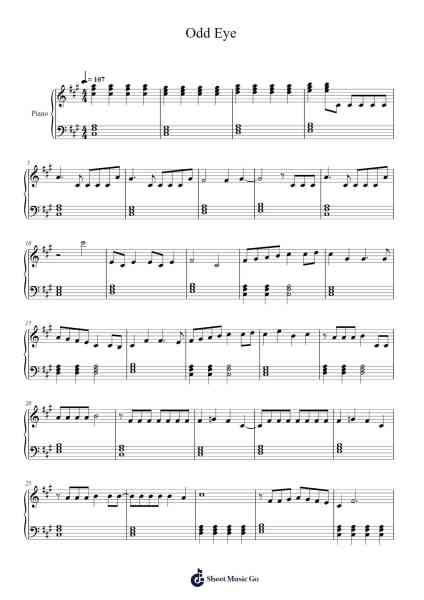 Odd Eye Sheet Music by Dreamcatcher-Arr.Wesdict