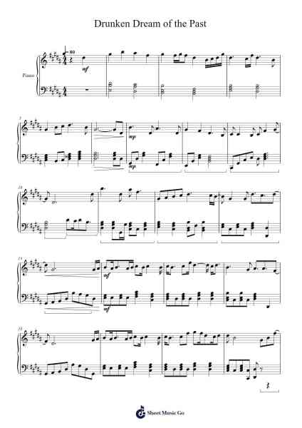 Drunken Dream of the Past Sheet Music by Sun Yujing-Arr.Pulip