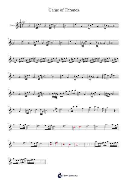 Game of Thrones Sheet Music by Ramin Djawadi-Arr.Wrighttab