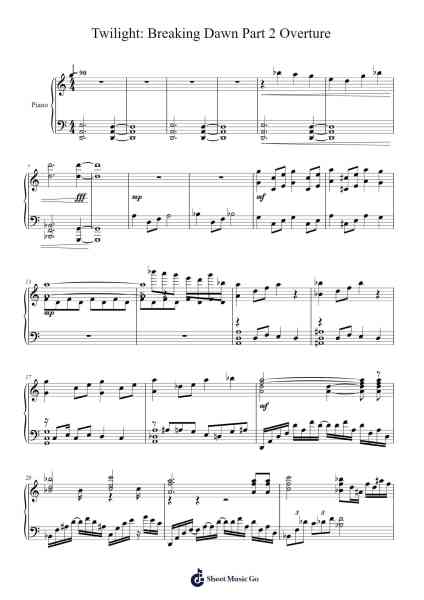 Twilight: Breaking Dawn Part 2 Overture Notenblatt von Misc Soundtrack-Arr.Markxy