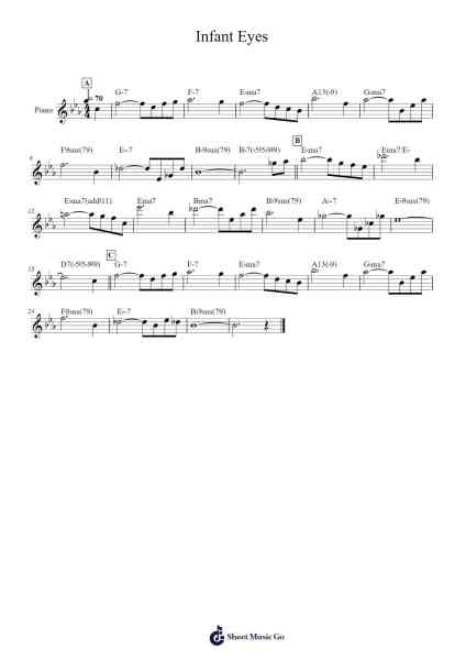 Infant Eyes Sheet Music by Wayne Shorter-Arr.Steino'neil Erdine