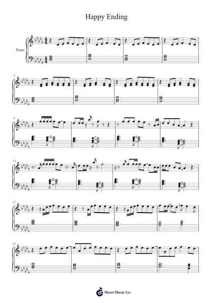 Happy Ending Sheet Music by Mika-Arr.Alruth