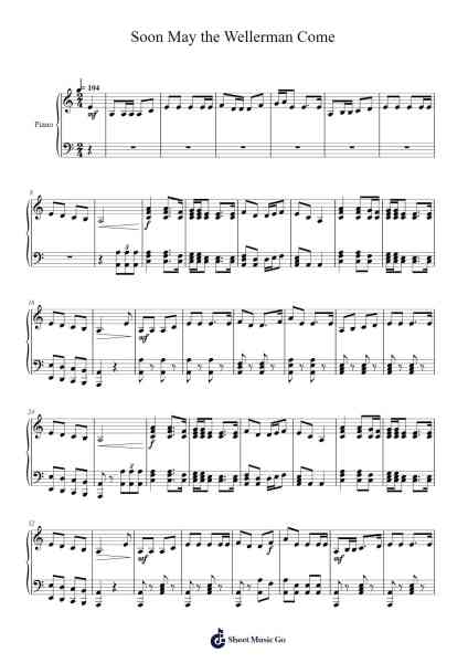 Soon May the Wellerman Come Sheet Music by Anonymous-Arr.Brewsberg