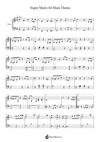 Super Mario 64 Main Theme Sheet Music by Koji Kondo-Arr.Boylerod