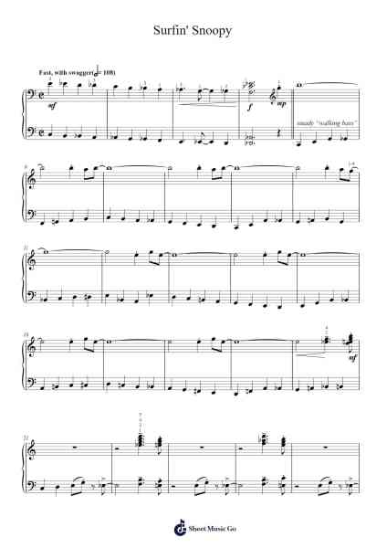 Surfin' Snoopy Sheet Music by Vince Guaraldi-Arr.Mollkerr