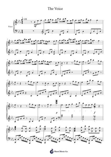 The Voice Sheet Music by Rokudenashi-Arr.Blythia