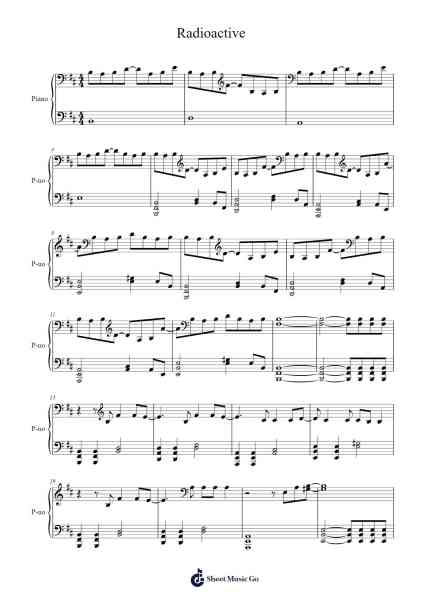 Radioactive Sheet Music by Imagine Dragons-Arr.Kyleret Earlkyle