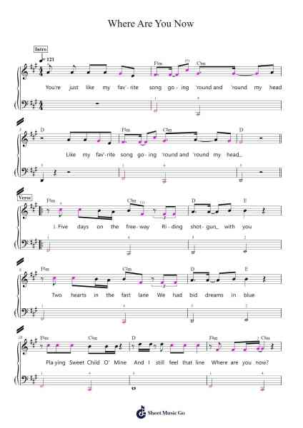 Where Are You Now Sheet Music by Lost Frequencies-Arr.Hodhill