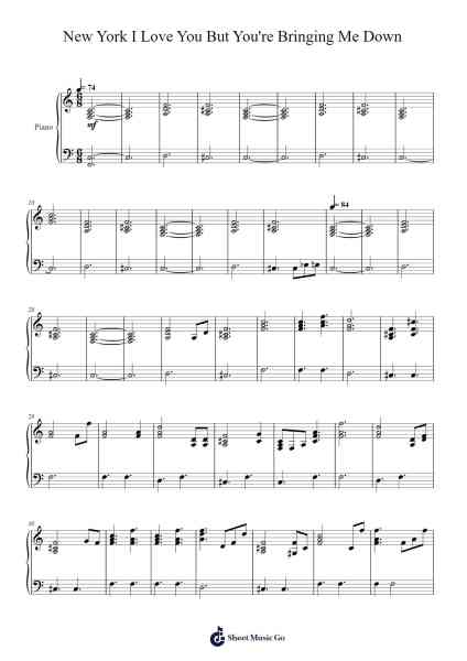New York I Love You But You're Bringing Me Down Sheet Music by LCD Soundsystem-Arr.Gilestrine