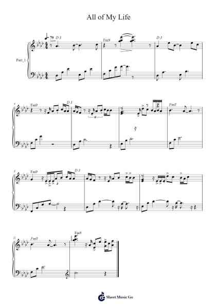 All of My Life Sheet Music by undefined-Arr.Fieldtein
