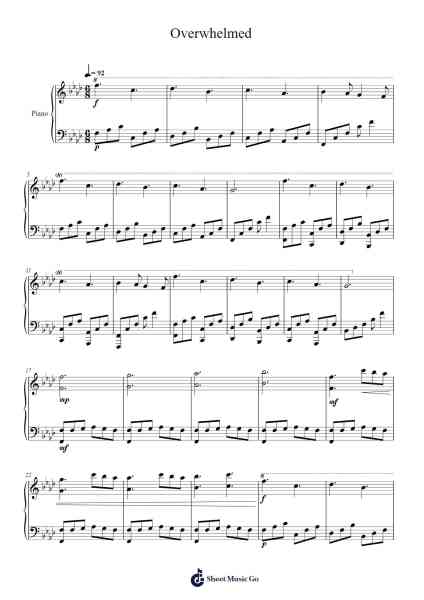 Overwhelmed Sheet Music by Helen Jane Long-Arr.Yedlis Nycol